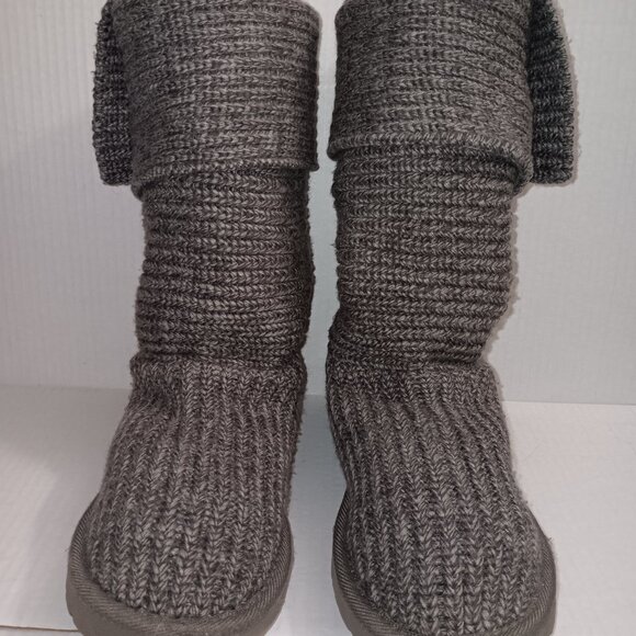 WOMEN'S UGG CARDY SWEATER BOOTS GRAY SIZE 8 - Picture 3 of 13
